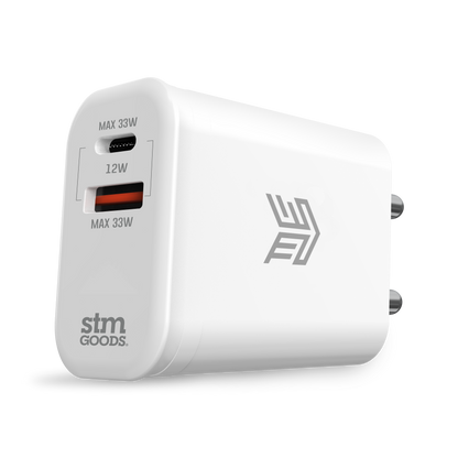 STM Fast charge 33W DUAL USB-C & USB-A Power Adapter