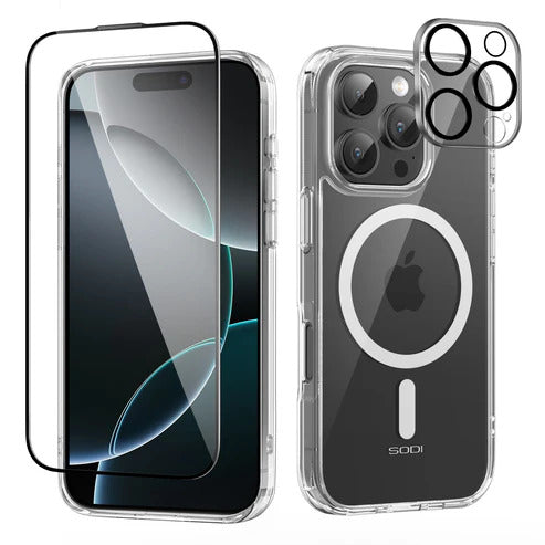 iPhone Case with Screen and Camera Lens Protector